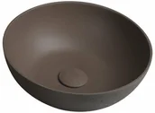 Umywalki - Sapho FORMIGO umywalka betonowa średnica 39 cm ciemny brąz FG034 - miniaturka - grafika 1