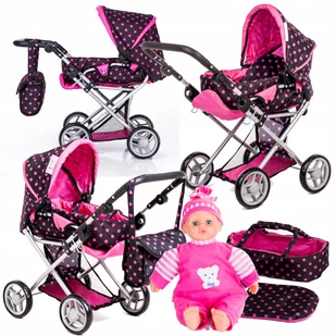Doris Wózek Głęboki/spacerowy Dla Lalek xxl Lalka - Wózki dla lalek - miniaturka - grafika 2