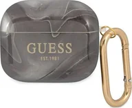 Akcesoria do słuchawek - Apple Guess Guess Etui Guess GUA3UNMK AirPods 3 cover czarny/black Marble Collection GUE1406BLK - miniaturka - grafika 1