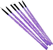 Zestawy do manicure i pedicure - Zestaw Pędzelki do Zdobień Paznokci Żel Akryl 6szt NU005 - miniaturka - grafika 1