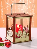 Świeczniki - Christmaxx Latarnia drewniana ze świecą woskową LED Christmaxx - miniaturka - grafika 1