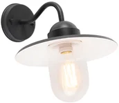 Lampy ścienne - QAZQA Inteligentny wiejski kinkiet antracyt IP44 z WiFi E27 - Kansas - miniaturka - grafika 1