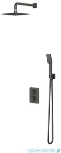 Omnires Slide Zestaw prysznicowy termostatyczny podtynkowy z deszczownicą grafit SYSSL11GR - Zestawy prysznicowe - miniaturka - grafika 2