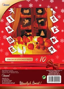 Arpex Sp. z o.o. Szablony do sztucznego śniegu małe 10 sztuk - Ozdoby bożonarodzeniowe - miniaturka - grafika 2