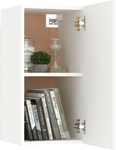 VidaXL Lumarko Szafka telewizyjna, biała, 30,5x30x60 cm, płyta wiórowa - Szafki RTV - miniaturka - grafika 3