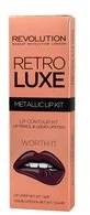 Makeup Revolution Retro Luxe Metallic Lip Kit, konturówka + błyszczyk Worth It, 1 g + 5,5 ml - Konturówki do ust - miniaturka - grafika 3