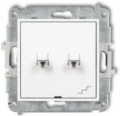 Wyłączniki światła i elektryczne - Karlik MINI Mechanizm łącznika jednobiegunowego ze schodowym (wspólne zasilanie) w stylu amerykańskim MWPUS-10.1, biały MWPUS-10.1 - miniaturka - grafika 1
