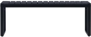 vidaXL Ławka ogrodowa, 120,5 cm, płyta PS, czarna - Ławki ogrodowe - miniaturka - grafika 2