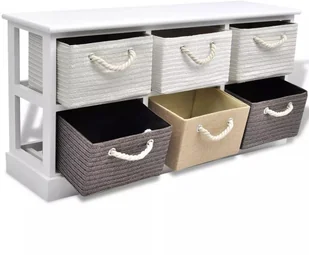 vidaXL vidaXL Ławka do przechowywania z 6 szufladami, drewno - Ławki do przedpokoju - miniaturka - grafika 9