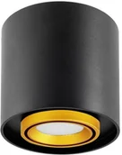 Oprawy, klosze i abażury - Polux Oprawa natynkowa Eger okrągła GU10 czarno-złota 313973 - miniaturka - grafika 1