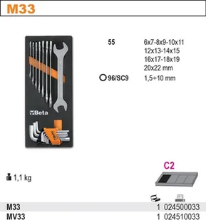 BETA WKŁAD PROFIL. NA ZESTAW NARZ. 2450/M33 2451/MV33 - Skrzynki i torby narzędziowe - miniaturka - grafika 2