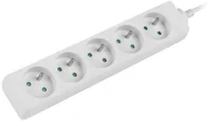 Listwy zasilające - LANBERG Listwa przedłużacz Lanberg 1.5m biała 5x 230V PL kabel wykonany z pełnej miedzi PS0-05E-0150-W - miniaturka - grafika 1