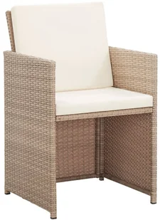 vidaXL 5 częściowy zestaw mebli ogrodowych z poduszkami rattan PE beżowy 46385 46385 - Meble ogrodowe - miniaturka - grafika 8