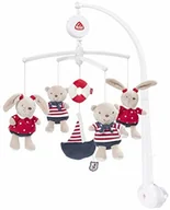 Karuzele dla niemowląt - Fehn 078190 Muzyka Mobile Ocean Club zegar z pozytywką z misiami w stylu marynarskim do zabawy, do mocowania na łóżku dla dzieci w wieku 0-5 miesięcy wysokość: 65 cm, 40 cm - miniaturka - grafika 1