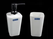 Mydelniczki i dozowniki mydła - DOZOWNIK MYDŁA + KUBEK BIAŁY - miniaturka - grafika 1