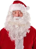 Dodatki do strojów karnawałowych - Strojemikolaja.pl Broda Mikołaja elegancka z peruką (35 cm) - miniaturka - grafika 1