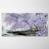 Obrazy i zdjęcia - PL Coloray Obraz na Szkle Drzewa Kwiaty Łodzie 100x50cm - miniaturka - grafika 1