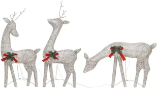 vidaXL Lumarko Ozdoba świąteczna: rodzinka reniferów, 270x7x90 cm, złota 328503 - Oświetlenie świąteczne - miniaturka - grafika 2