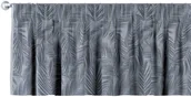 Zasłony - Dekoria Lambrekin na taśmie marszczącej grafitowe liście na szaro-srebrnym tle 130 × 40 cm Venice 393-143-53 - miniaturka - grafika 1