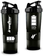 Shakery i bidony sportowe - IRONFLEX Shaker IronFlex 100% Charged [ 500ml ] - Iron Flex - Szejker Bidon Pillbox Pojemnik Black - miniaturka - grafika 1