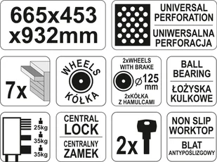 656 65669910 Wózek szafka serwisowa 7 szuflad wymiary 93,2x66,5x45,3 cm) 69910-uniw - Podnośniki 656 65669910 Wózek szafka serwisowa 7 szuflad wymiary 93,2x66,5x45,3 cm) 69910-uniw - Podnośniki - miniaturka - grafika 4
