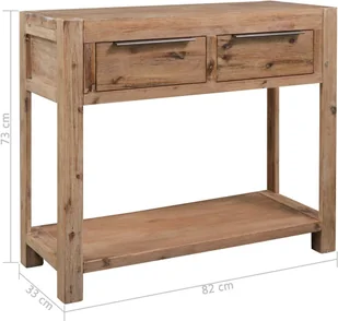 vidaXL Stolik typu konsola, 82 x 33 x 73 cm, lite drewno akacjowe - Konsole i sekretarzyki - miniaturka - grafika 6