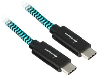 Kable komputerowe i do monitorów - Sharkoon USB 3.1 C-C black blue 1.0m Aluminum + Braid - miniaturka - grafika 1