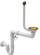 Syfony - STELLMAN Syfon Zlewozmywakowy ZŁOTY Przyścienny Ręczny 1 komorowy syfre1Z - miniaturka - grafika 1