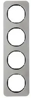 Klawisze i ramki - Berker R1 stal szlachetna/czarny ramka 4 B_10142104 - miniaturka - grafika 1