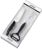 Noże kuchenne - Kyocera KYOCERA zestaw startowy: nóż owoce/warzywa i T-obieraczka do oszczędzania Starter Set BK - miniaturka - grafika 1