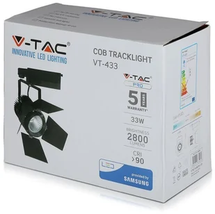 v-tac Oprawa 33W LED V-TAC Track Light SAMSUNG CHIP CRI90+ Czarna VT-433 5000K 2800lm - Oprawy, klosze i abażury - miniaturka - grafika 5