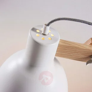 Lindby Lampa podłogowa wiejska drewniana z białym - Shivanja - Lampy stojące - miniaturka - grafika 5