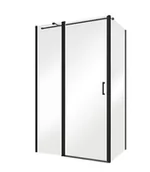 Kabiny prysznicowe - Kabina prysznicowa drzwi uchylne 100x80 cm Exo-C Black Besco ECB-100-190C+PCH-8B-190C - miniaturka - grafika 1