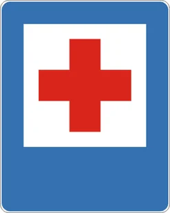 Znak drogowy informacyjny D-22 Punkt opatrunkowy - Wyposażenie miejsc publicznych - miniaturka - grafika 2