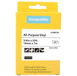 DYMO RHINO strefadrukarek.pl Taśma do XTL winylowa 1868752 biała czarny nadruk 19mm x 7m - zamiennik PROMOCJA! XTL-1868752 - Dodatki do drukarek i skanerów - miniaturka - grafika 2