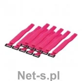 Logilink Organizator kabli - Pasek, kol. różowy KAB0016 - Maskownice do kabli - miniaturka - grafika 5
