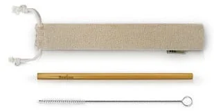 BAMBAW Zestaw słomka bambusowa 19 cm + czyścik, w bawełnianym woreczku Bambaw - Akcesoria do karmienia BAMBAW Zestaw słomka bambusowa 19 cm + czyścik, w bawełnianym woreczku Bambaw - Akcesoria do karmienia - miniaturka - grafika 1