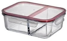 Kuchenprofi Lunch box M, bordowy, przezroczysty, 20x15x7 cm - Pojemniki kuchenne - miniaturka - grafika 2