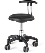 Pozostałe wyposażenie warsztatu - AJ Produkty e- Wheel stool Star seat height 300-380 mm. in black leather. - miniaturka - grafika 1