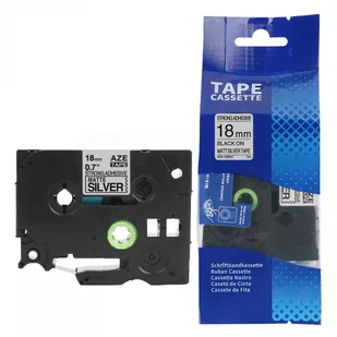 Brother strefadrukarek.pl Taśma TZe-SM941 mocny klej 18mm x 8m matowa srebrna czarny nadruk - zamiennik| OSZCZĘDZAJ DO 80% - ZADZWOŃ! 730811399 PROMOCJA! TZE-SM941 - Etykiety do drukarek - miniaturka - grafika 3