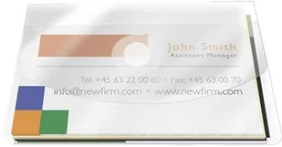 Q-Connect Kieszeń samoprzylepna na wizytówki, z klapką, 105x60mm, 10szt., transparentna KF27041 - Akcesoria do pakowania - miniaturka - grafika 3