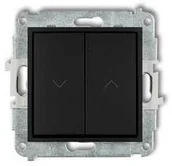 Wyłączniki światła i elektryczne - Karlik Łącznik zwierny żaluzjowy Mini 12MWP-88 z podtrzymaniem czarny mat - miniaturka - grafika 1