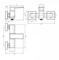 Baterie wannowe i prysznicowe - Omnires Parma Bateria prysznicowa ścienna grafit PM7440GR - miniaturka - grafika 1