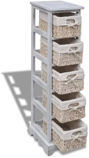 Drewniany regał z 5 koszykami biały - Szafki łazienkowe - miniaturka - grafika 4