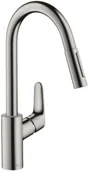 Baterie kuchenne - Hansgrohe Focus M41 Bateria kuchenna z wyciąganą wylewką sBox stal szlachetna 73880800 - miniaturka - grafika 1