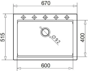 Pyramis Zlew SIROS 67x51,5) 1B volcano 70169101) - Zlewozmywaki - miniaturka - grafika 2