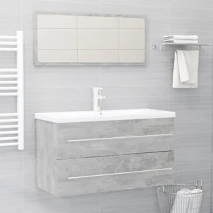 VidaXL Lumarko 2-częściowy zestaw mebli łazienkowych, szarość betonu, płyta 804849 VidaXL - Meble łazienkowe - miniaturka - grafika 25