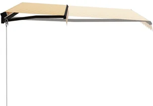 VidaXL Lumarko Ręcznie zwijana markiza z LED, 300 x 250 cm, żółto-biała 3055222 VidaXL - Markizy - miniaturka - grafika 4