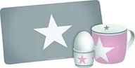 Serwisy obiadowe - infinite by GEDA LABELS (INFKH) Infinite by GEDA LABELS (infkh) 13996 zestaw śniadaniowy ""Gwiazdy"", 3-częściowy, kieliszek do jajka, melamina, różowy/szary, 23,5 x 9,5 x 14,5 cm 13996 - miniaturka - grafika 1