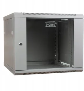 Digitus Szafa wisząca jednosekcyjna 19 9U 501/600/450mm, drzwi szklane, szara (RAL 7035) - Szafy rack - miniaturka - grafika 2